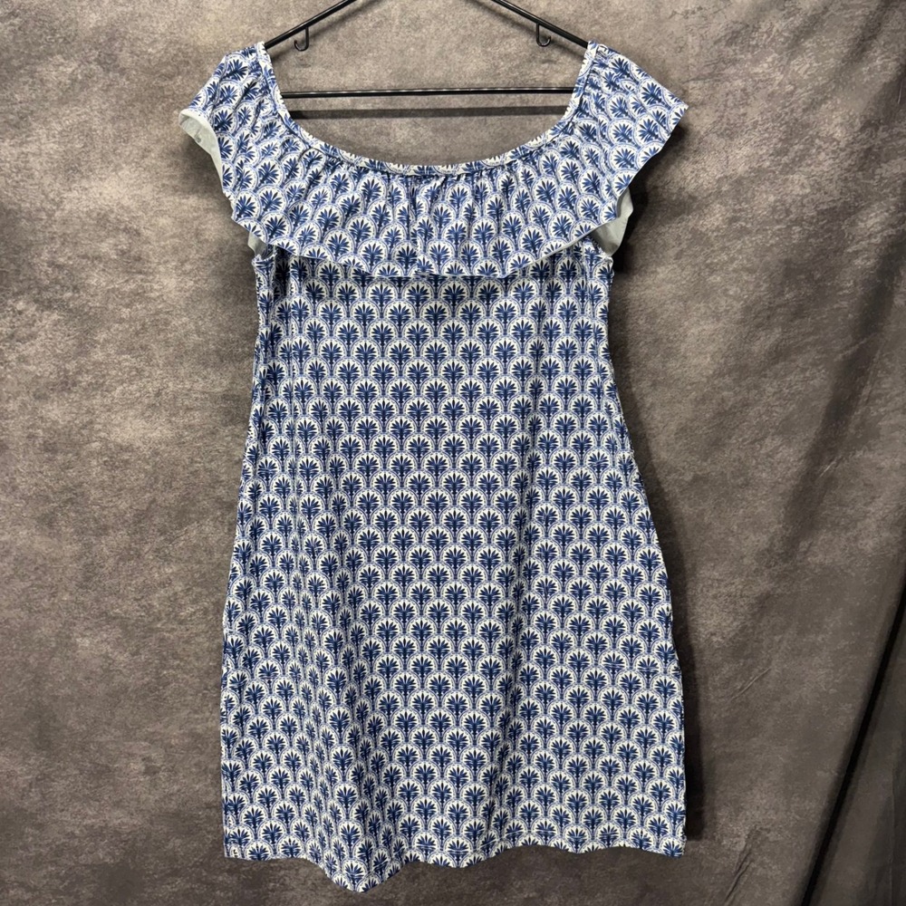 Tommy Bahama Playa Brava Ruffle Spa Dress Size XL Mare Navy Nylon Mediterranean